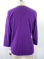 New Peter Nygard Purple Sweater, L Petite