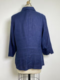 Lauren Ralph Lauren Navy 100% Linen Top, L