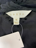 Adiva Black Eyelet Top, 1X