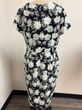 New Karl Lagerfeld Paris Black Floral Print Sheath Dress, 14