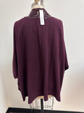 New Chico's Sequin Ruana Deep Raisen Sweater, L/XL