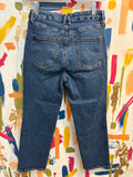 Good American Mid Rise Straight 25" Inseam Jeans, 6 Petite