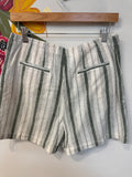 Anthropologie Green Stripe Linen Shorts, 6