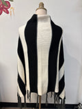 Curations Black Poncho Sweater, One Size
