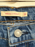 Levi's Button Fly Ribcage Straight 27" Inseam Jeans, 31 (12)