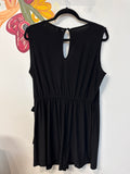 Emma & Michele Black Skirted Front Romper Romper, L
