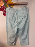 Talbots Green Stripe 21" Inseam Seersucker Pants, 8