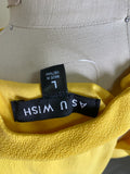 As U Wish Yellow Open Shoulder Dress, L
