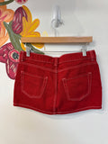 Garage Red Denim Mini Skirt, S