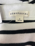 Aeropostale White with Black Stripe Top, M