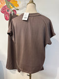 Danskin 2pc Brown 21" Inseam Cropped Pants + Top, M/L (top is medium/pants are large)