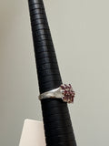 Rhodium Over Sterling Silver Rhodolite Garnet Ring, 10