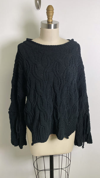 Pol Black Chenille Sweater, S