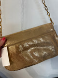 Tory Burch Gold Crossbody Bag, 11"x6.25"