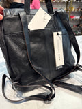 New Aimee Kestenberg Black Lovers Lane Leather Convertible Backpack, 10.5x 10x5.25"