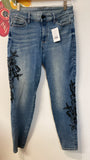 White House Black Market Beaded 27" Inseam Everyday Soft Jeans, 4