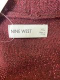Nine West Metallic Burgundy Cardigan, XXL
