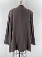 Calvin Klein Brown Blazer Open Front Jacket, 3X