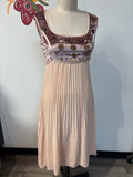 New Paradyz Couture 2pc Pink Hand Beaded Velvet & Chiffon Dress + Capelet, 6
