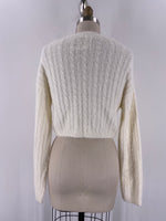 Garage White Cropped Sweater, S