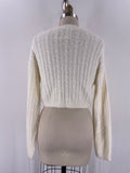 Garage White Cropped Sweater, S