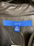 Apt. 9 Black Faux Leather Jacket, M