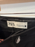Zara Black Faux Leather Jeans, 4