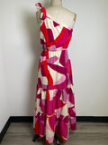 New Pretty Garden One Shoulder Dress, S