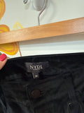 NYDJ Black Marilyn Straight Velveteen 32" Inseam Jeans, 10