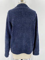 Croft & Barrow Blue Chenille Cardigan, L