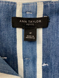 Ann Taylor Blue Stripe 23" Inseam Jeans, 4 Petite