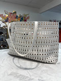 Alaia White Mina 44 Vienne Wave Leather Tote Bag, 20"x12" (retail $3100)