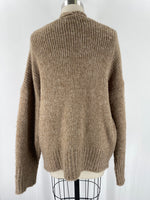 Bibi Brown Wool Blend Cardigan, XL