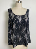 Alex Evenings 2pc Black with Silver Sequins Top + Jacket, 2X