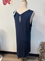 New Market & Spruce Alison Twist Back T-Shirt Navy Dress, L