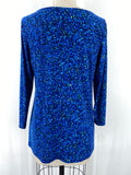 Susan Graver Blue Print Top, S