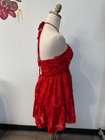 New How Very Loved Red Halter Dress, S