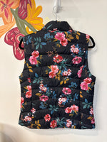 New Loft Black Floral Pocket Vest, M