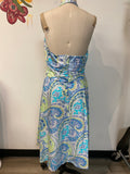 Donna Morgan Blue Paisley Halter Dress, 12