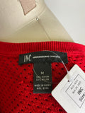 INC Red Open Stitch Sweater, M
