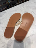 Ancient Greek Sandals White Leather Sandals, 39 (9)