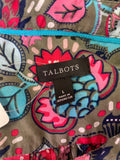 Talbots Green Print Top, L