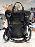 L. Credi Black Leather Backpack, 14"x12"