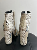 Qupid Snake Print Ankle Boots, 8