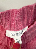 Talbots Pink 100% Linen 24" Inseam Cropped Pants, 14