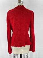 Venus Red Smocked Top, 2X