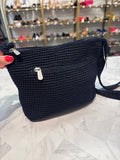 The Sak Navy Blue Crochet Crossbody Bag, 9"x7"