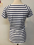 Talbots White/Blue Stripe Top, S Petite