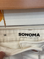Sonoma White Denim Button Front Skirt, 10