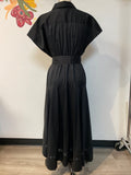New Chico's Black Circle Trim Maxi Dress, XXL